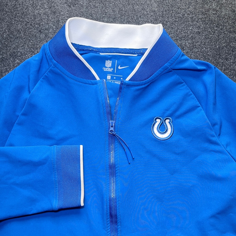 Nike Jacket Mens Medium Blue Excellent NFL Indianapolis Colts Full Zip Fleece